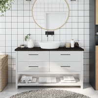  Bathroom Countertop Dark Brown 120x30x4 cm Treated Solid Wood