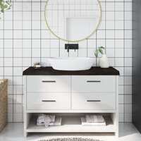  Bathroom Countertop Dark Brown 120x60x6 cm Treated Solid Wood
