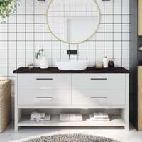  Bathroom Countertop Dark Brown 160x40x4 cm Treated Solid Wood
