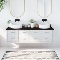  Bathroom Countertop Dark Brown 180x50x4 cm Treated Solid Wood