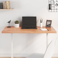  Table Top Light Brown 100x40x4 cm Treated Solid Wood Oak