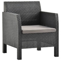  Garden Chair with Cushion PP Rattan Anthracite