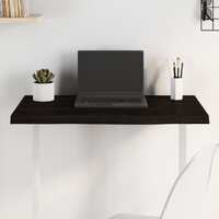  Table Top Dark Brown 80x50x4 cm Treated Solid Wood Oak