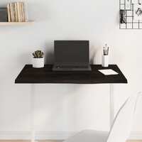  Table Top Dark Brown 80x60x2 cm Treated Solid Wood Oak