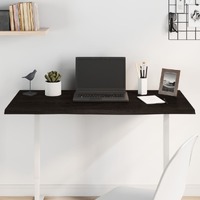  Table Top Dark Brown 100x50x2 cm Treated Solid Wood Oak