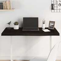  Table Top Dark Brown 100x50x4 cm Treated Solid Wood Oak