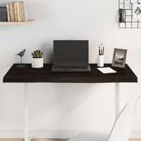  Table Top Dark Brown 100x50x6 cm Treated Solid Wood Oak
