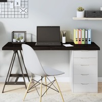  Table Top Dark Brown 140x40x4 cm Treated Solid Wood Oak