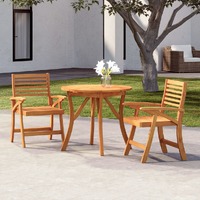  3 Piece Garden Dining Set Solid Wood Acacia
