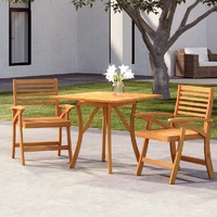  3 Piece Garden Dining Set Solid Wood Acacia