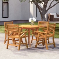  5 Piece Garden Dining Set Solid Wood Acacia