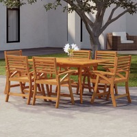  7 Piece Garden Dining Set Solid Wood Acacia