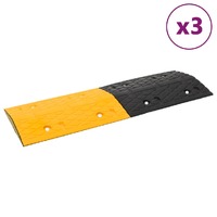  Speed Hump 3 pcs Yellow&amp;Black 97x32.5x4 cm Rubber