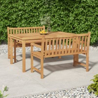  3 Piece Garden Dining Set Solid Wood Teak