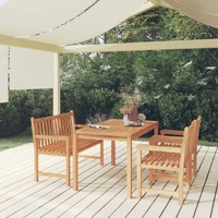  4 Piece Garden Dining Set Solid Wood Teak