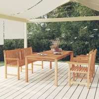  4 Piece Garden Dining Set Solid Wood Teak