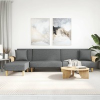  L-shaped Sofa Bed Dark Grey 279x140x70 cm Fabric