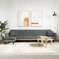  L-shaped Sofa Bed Dark Grey 275x140x70 cm Fabric