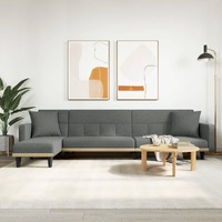  L-shaped Sofa Bed Dark Grey 275x140x70 cm Fabric