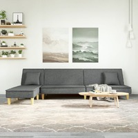  L-shaped Sofa Bed Dark Grey 255x140x70 cm Fabric