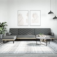  L-shaped Sofa Bed Dark Grey 260x140x70 cm Fabric