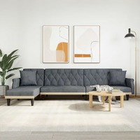  L-shaped Sofa Bed Dark Grey 271x140x70 cm Velvet
