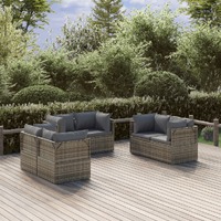  Garden Corner Sofas 6 pcs Grey 57x57x56 cm Poly Rattan