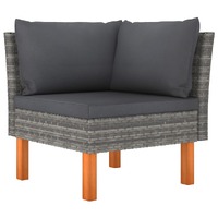  Corner Sofa Poly Rattan and Solid Eucalyptus Wood