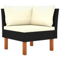  Corner Sofa Poly Rattan and Solid Eucalyptus Wood