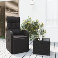  2 Piece Garden Lounge Set Black Poly Rattan&amp;Steel
