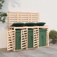  Triple Wheelie Bin Storage Solid Wood Pine