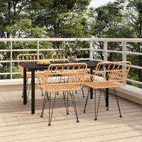  5 Piece Garden Dining Set Poly Rattan