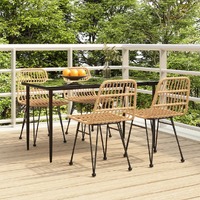  5 Piece Garden Dining Set Poly Rattan