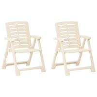  Garden Chairs 2 pcs Plastic White