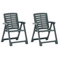  Garden Chairs 2 pcs Plastic Green