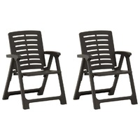  Garden Chairs 2 pcs Plastic Anthracite