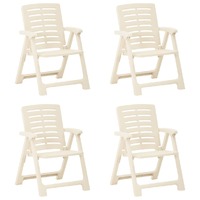  Garden Chairs 4 pcs Plastic White