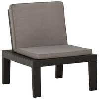  Garden Lounge Chair with Cushion Plastic Grey
