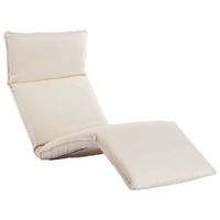  Foldable Sunlounger Oxford Fabric Cream White