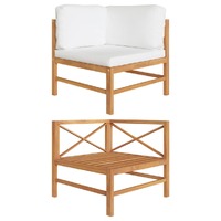  Corner Sofa with Cream Cushions Solid Teak Wood