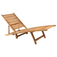  Sun Lounger Solid Teak Wood