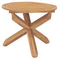  Garden Dining Table Ø90x75 cm Solid Wood Teak