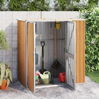  Garden Tool Shed Brown 161x89x161 cm Galvanised Steel