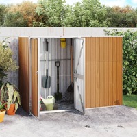  Garden Tool Shed Brown 225x89x161 cm Galvanised Steel