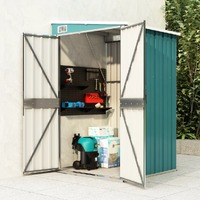  Wall-mounted Garden Shed Green 118x100x178 cm Galvanised Steel