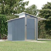  Garden Shed Grey 270x130x208.5 cm Galvanised Steel