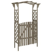  Pergola with Gate 116x40x204 cm Grey Solid Firwood