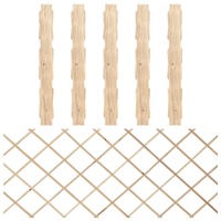  Trellis Fences 5 pcs Solid Firwood 180x80 cm
