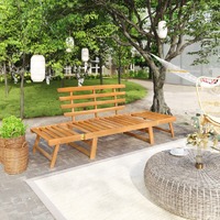  Garden Bench 2-in-1 190 cm Solid Acacia Wood