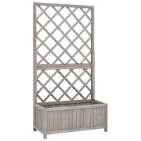  Garden Trellis Planter Grey 70x30x135 cm Solid Firwood